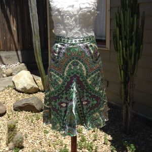 ECI New York Silk Midi Skirt